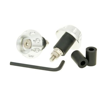 handlebar / bar ends anti-vibration flat 13.5 / 17.5mm (incl. adapter) - silver