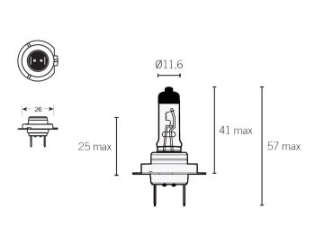 head lamp bulb halogen H7 PX26d 12V 55W