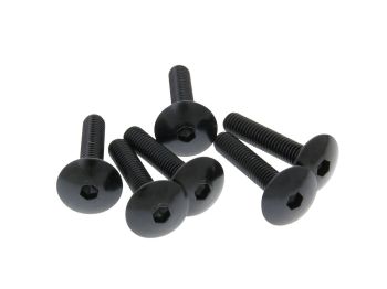 fairing screws hex socket head - anodized aluminum black - set of 6 pcs - M6x30