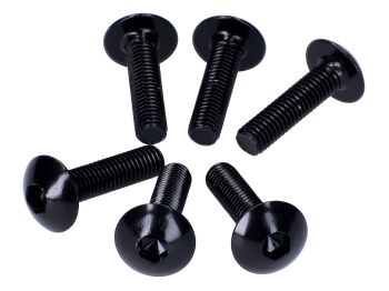 fairing screws hex socket head - anodized aluminum black - set of 6 pcs - M5x20
