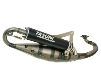 exhaust Yasuni Scooter R black for Peugeot horiz., Derbi