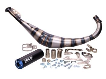 exhaust Yasuni R2 blue for Offroad, SM, Minarelli AM, Derbi D50B0, EBE