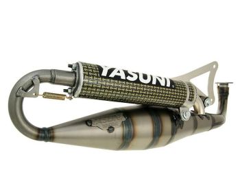 exhaust Yasuni Carrera 16 yellow carbon fiber for Minarelli horizontal