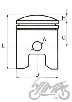 Kolvi komplekt S51 STD. BOX KOLLANE/SININE 37.97