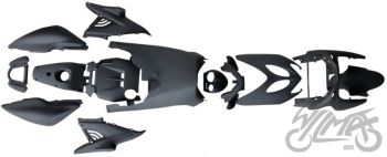 KATEKOMPLEKT, PLASTIKKEREDE OSAD MATT MUST YAMAHA AEROXILE