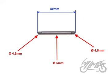 Manuaalkäigukasti tõukur, ATV 250 ST-9E, pikkus 50 mm, keskelt läbimõõt 5 mm, otsade läbimõõt 4,5 mm