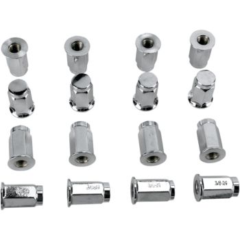 LUG NUT CHR 3/8 FLAT 16P
