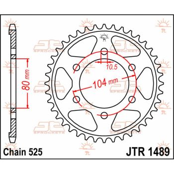 Tagumine hammasratas JT 39T 525