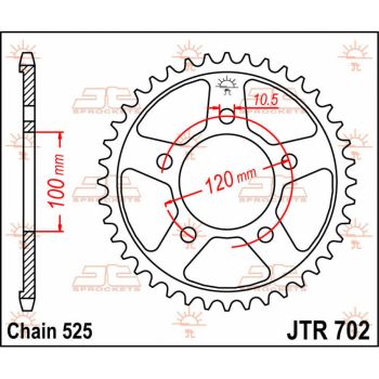 Tagumine hammasratas JT 40T 525