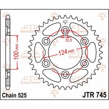 Tagumine hammasratas JT 42T 525