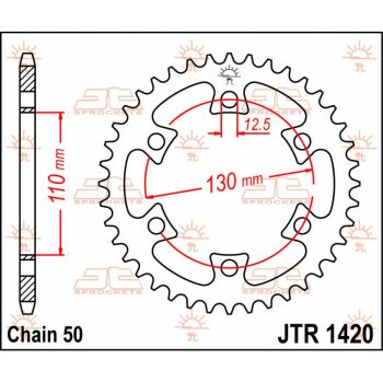Tagumine hammasratas JT 40T 530