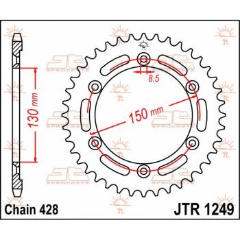 Tagumine hammasratas JT 51T 428
