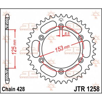 Tagumine hammasratas JT 54T 428