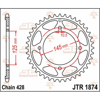 Tagumine hammasratas JT 59T 428