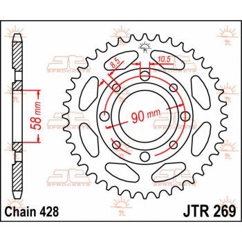Tagumine hammasratas JT 41T 428