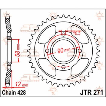 Tagumine hammasratas JT 50T 428