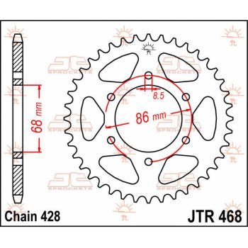 Tagumine hammasratas JT 46T 428