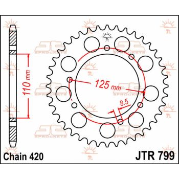 Tagumine hammasratas JT 50T 420