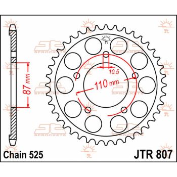 Tagumine hammasratas JT 44T 525