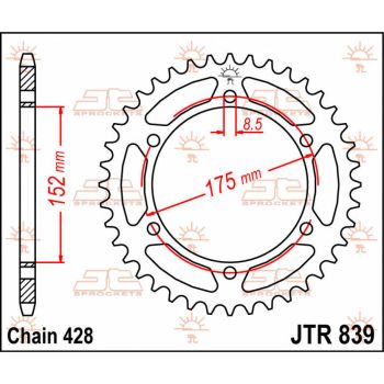 Tagumine hammasratas JT 55T 428