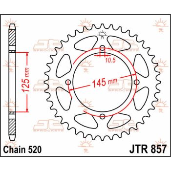 Tagumine hammasratas JT 39T 520