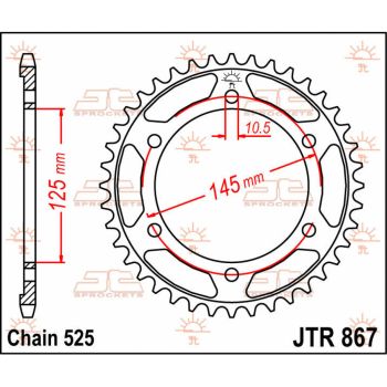 Tagumine hammasratas JT 44T 525
