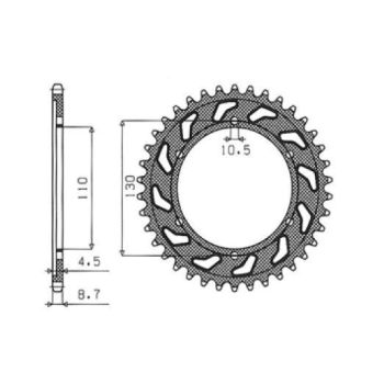 REAR SPROCKET 530 42T STEEL