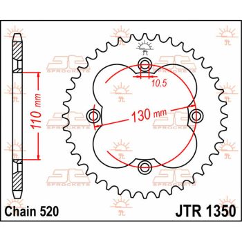 Tagumine hammasratas JT HON TRX 37T