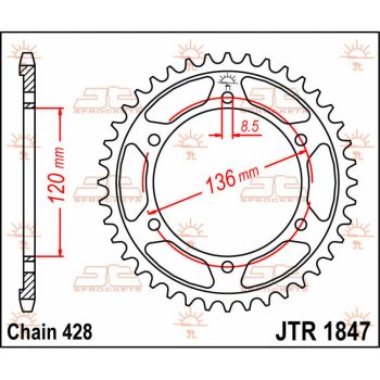 Tagumine hammasratas JT FZR400 55T