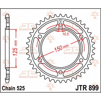 Tagumine hammasratas JT 45T 525