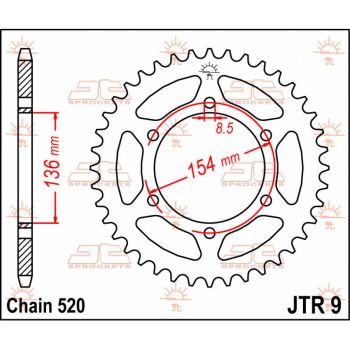 Tagumine hammasratas JT 47T 520
