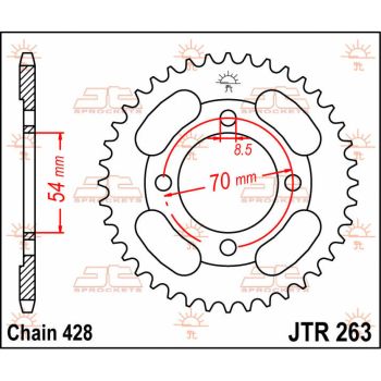 Tagumine hammasratas JT 36T 428
