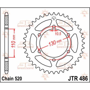 Tagumine hammasratas JT 38T 520