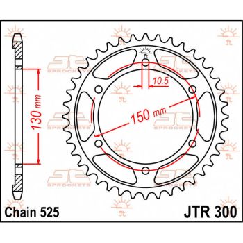 Tagumine hammasratas JT 39T 525