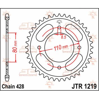 Tagumine hammasratas JT 42T 428