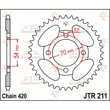 Tagumine hammasratas JT 42T 420