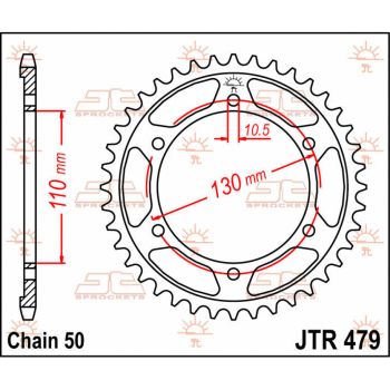 Tagumine hammasratas JT 42T 530