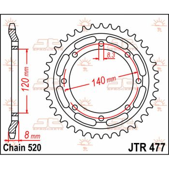 Tagumine hammasratas JT 43T 520