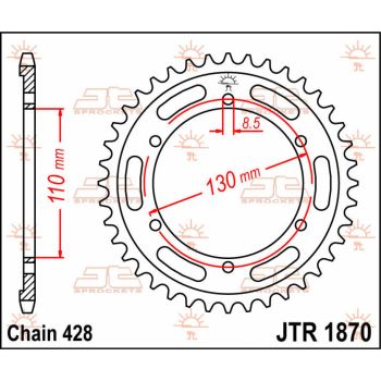 Tagumine hammasratas JT 44T 428