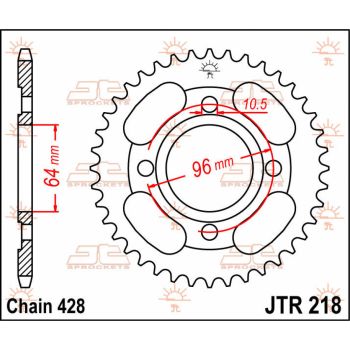 Tagumine hammasratas JT 44T 428