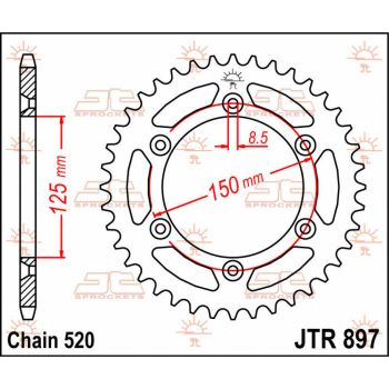 Tagumine hammasratas JT 44T 520