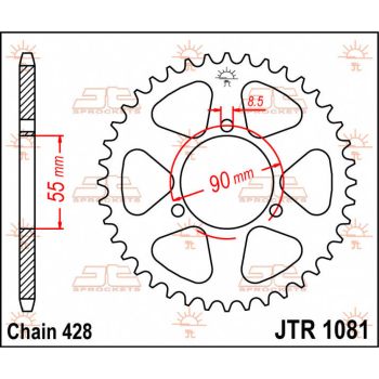Tagumine hammasratas JT 46T 428