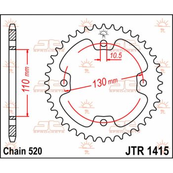 Tagumine hammasratas JT KFX450R 38T