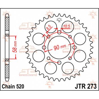 Tagumine hammasratas JT 45T