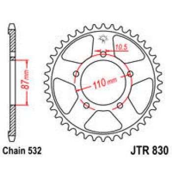 Tagumine hammasratas JT 532 45T