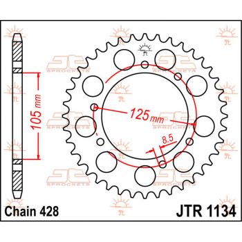 Tagumine hammasratas JT 51T 428