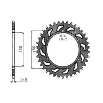 REAR SPROCKET 520 45T STEEL