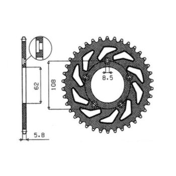 REAR SPROCKET 520 40T STEEL