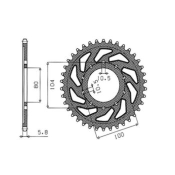 REAR SPROCKET 520 39T STEEL