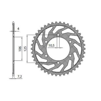 REAR SPROCKET 525 49T STEEL